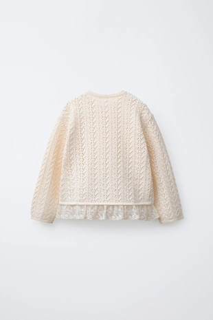 Романтичный вязаный кардиган- Заказать в России