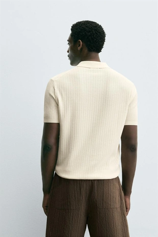 Oyster-white | 9598/307/251 - Zara Поло в рубчик