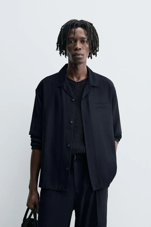 Рубашка RELAXED FIT из струящейся ткани- Заказать в России