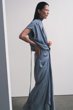 Атласное платье с запахом ZW COLLECTION- Заказать в России