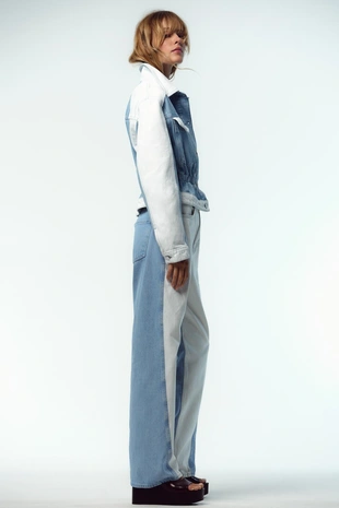 Комбинированная джинсовая куртка Z1975- Заказать в России