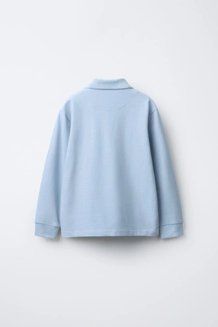 Sky blue | 1887/653/403 - Zara Базовое поло пике
