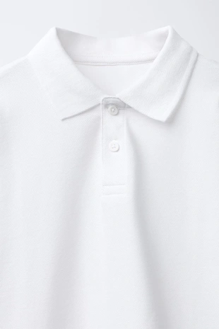 White | 1887/653/250 - Zara Базовая пикированная поло-рубашка
