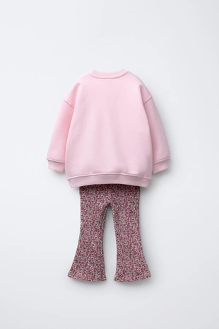 Купить Zara Комплект: толстовка и расклешенные легинсы с принтом