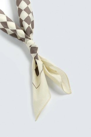 Бандана в клетку с принтом- Заказать в России