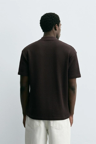 Brown | 4087/333/700 - Zara Поло с рельефной текстурой