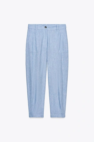 Брюки-джоггеры из льна- Заказать в России