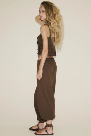 Brown | 4174/806/700 - Zara Брюки-багги из флиса