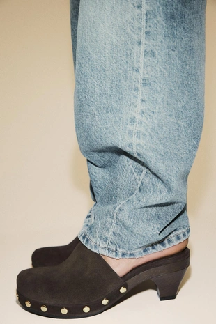 Замшевые сабо KITTEN с заклепками- Заказать в России