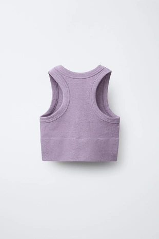 Укороченный бесшовный топ с текстом