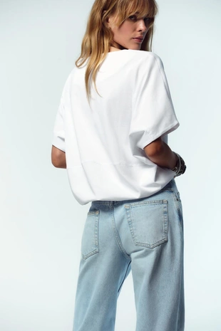 Хлопковая футболка с завязками- Заказать в России