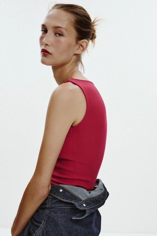 Fuchsia | 1044/152/630 - Zara Лонгслив в рубчик