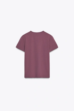 Хлопковая футболка в стиле рустик с короткими рукавами- Заказать в России