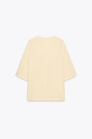 Топ из шелка с короткими рукавами — ZW COLLECTION LIMITED EDITION- Заказать в России