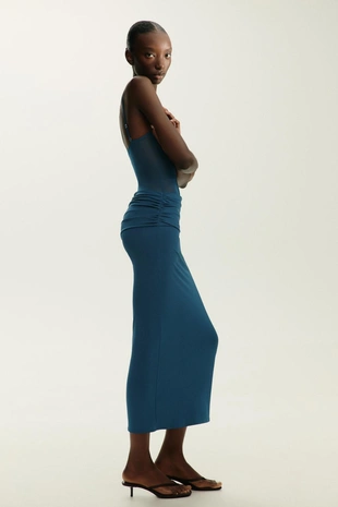 Длинное комбинированное платье из тюля- Заказать в России