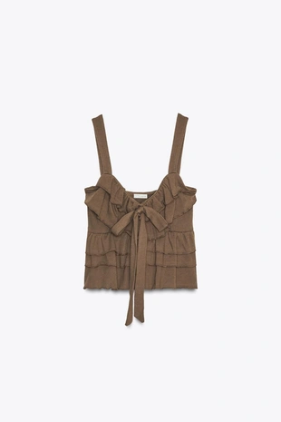 Топ с воланами и бантом- Заказать в России