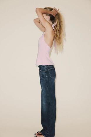 Топ с горловиной халтер и бантом на спине- Заказать в России