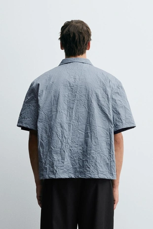 Рубашка с эффектом помятости на молнии- Заказать в России