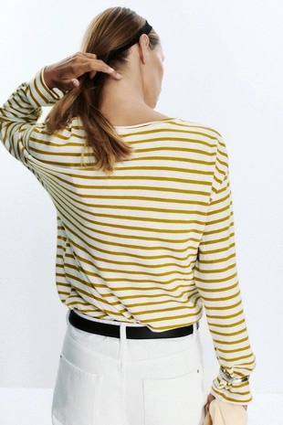 Хлопковая футболка в полоску- Заказать в России