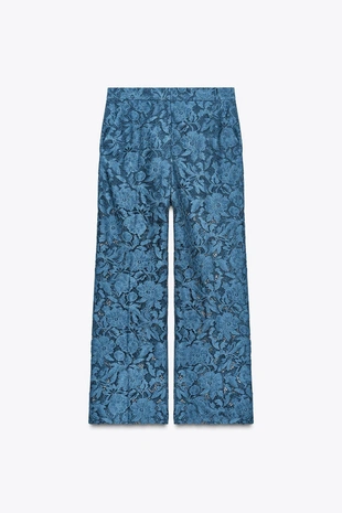 Укороченные брюки с кружевом- Заказать в России