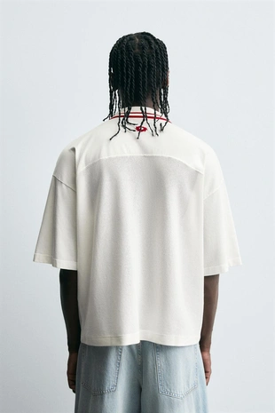 Поло с ретро-принтом в футбольном стиле- Заказать в России