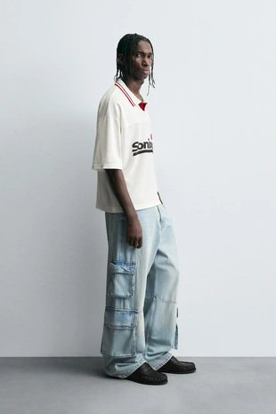 Поло с ретро-принтом в футбольном стиле- Заказать в России