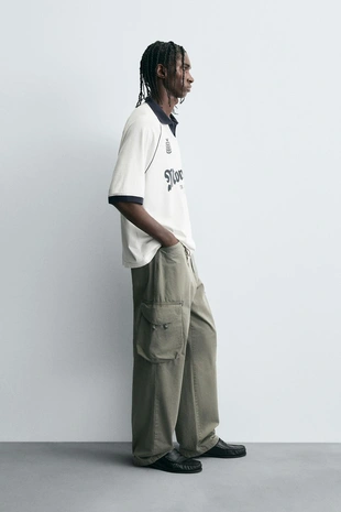 Поло с ретро-принтом футбольного мяча- Заказать в России