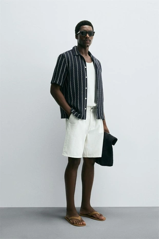 Рубашка JACQUARD с геометрическим узором- Заказать в России