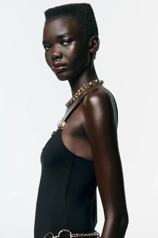 Боди из полиамида с ракушками