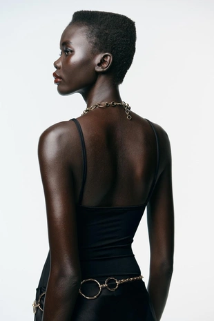 Боди из полиамида с ракушками