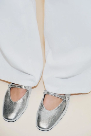 Балетки с металлическим блеском- Заказать в России