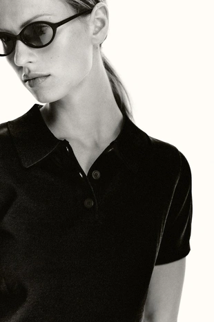 Трикотажный топ-поло с короткими рукавами