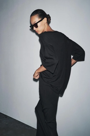 Однотонный джемпер оверсайз- Заказать в России