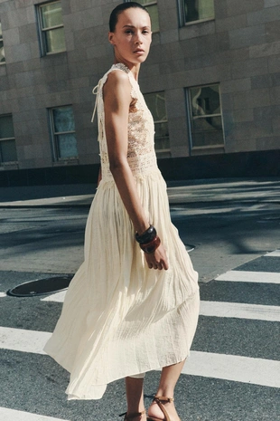 Платье на бретелях с кружевом — ZW COLLECTION- Заказать в России