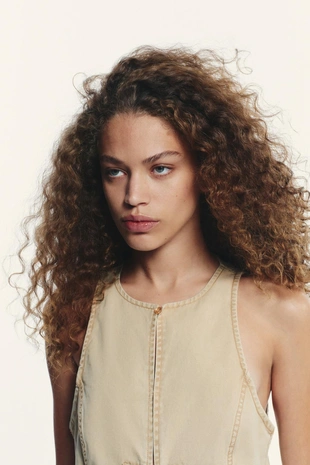 Топ-жилет с эффектом потертости- Заказать в России