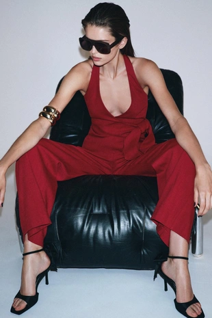 Прямые брюки с высокой посадкой- Заказать в России