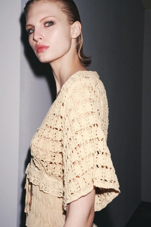 Комбинированный трикотажный кардиган- Заказать в России