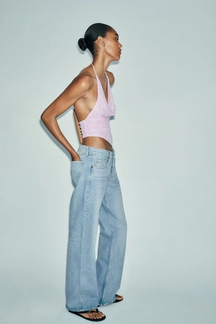 Джинсы TRF WIDE-LEG с низкой посадкой