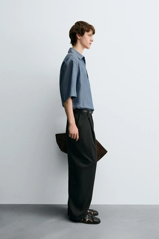 Рубашка-поло из 100% льна- Заказать в России