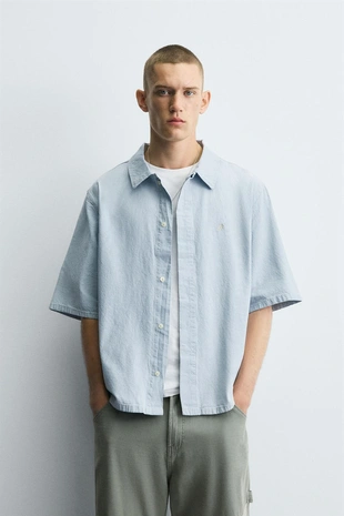 Купить Zara Джинсовая рубашка с вышивкой