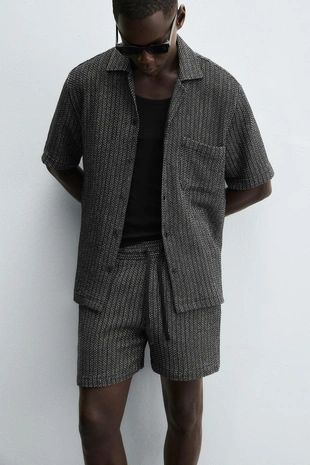 Рубашка JACQUARD с текстурой- Заказать в России