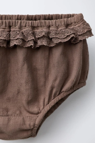 Brown | 6241/281/700 - Zara Трусы с кружевной вышивкой