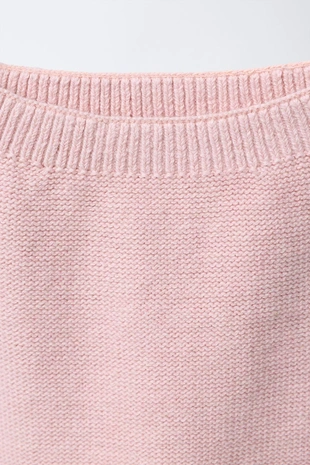 Light pink | 2582/466/644 - Zara Трикотажные брюки с цветами, связанными крючком