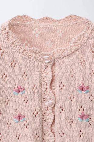 Кардиган с цветами- Заказать в России