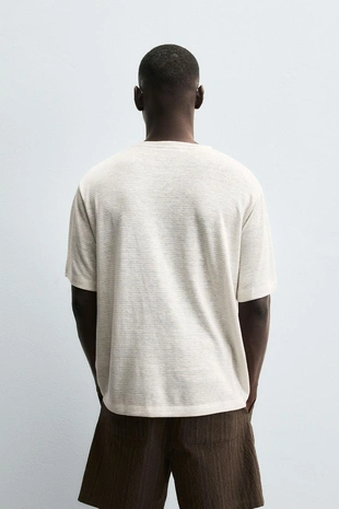 Футболка в полоску из конопли и вискозы- Заказать в России