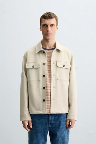 Куртка-рубашка из искусственной замши- Заказать в России