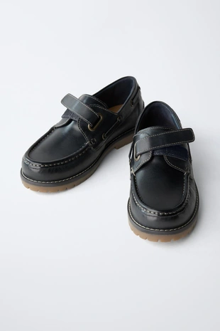 Navy Blue | 4540/630/010 - Zara Кожаные топсайдеры