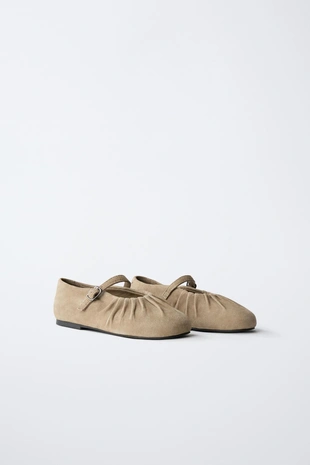 Кожаные балетки- Заказать в России