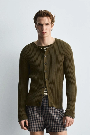 Кардиган в рубчик - Заказать в России