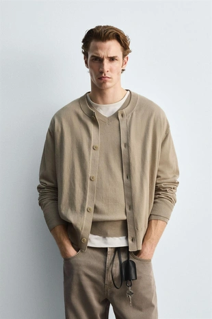 Кардиган из хлопка и рами- Заказать в России